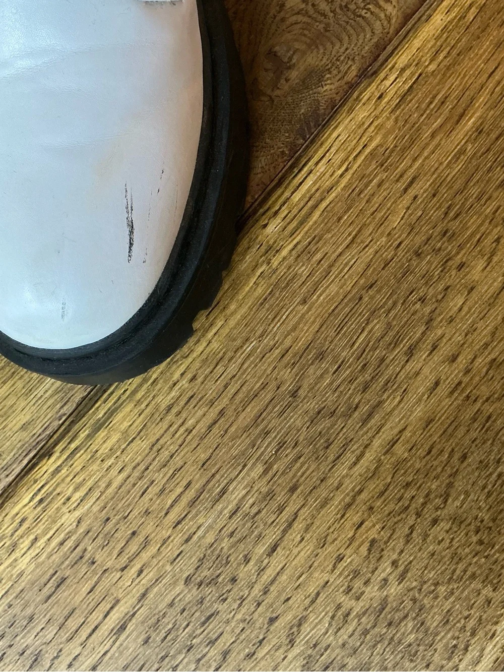 Steve Madden White Lace-Up Combat Boots with Black Lug Sole